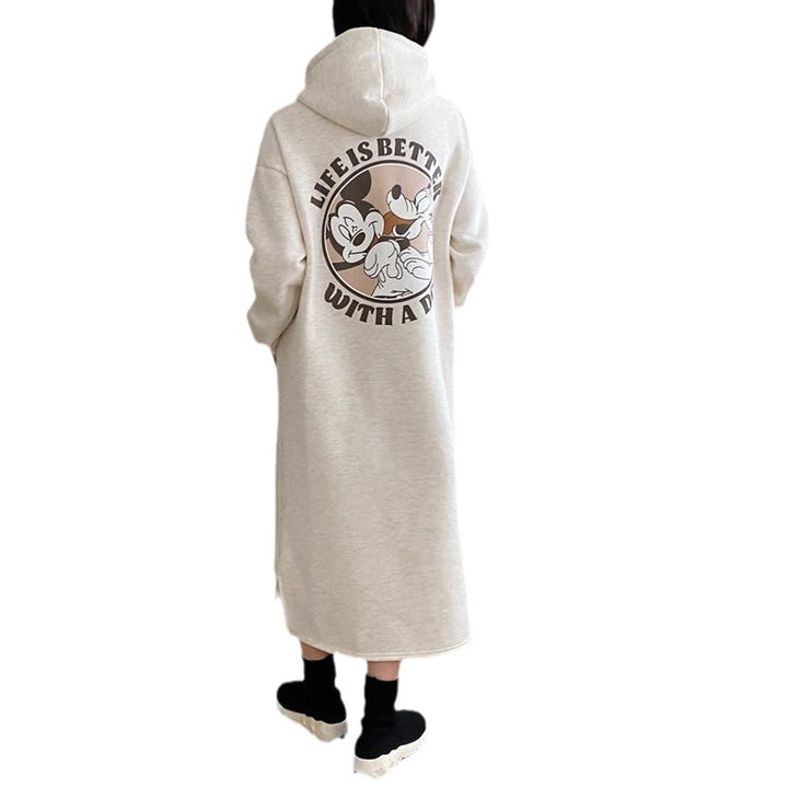 Women’s Cozy Hoodie Dress with large print and comfortable fit Chic & Stil