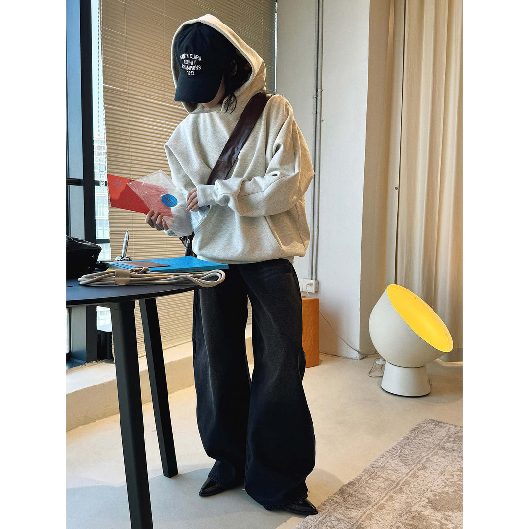 Women Loose Heavy Fleece Hoodie with Extra Large Hood and Kangaroo Pocket Amarae