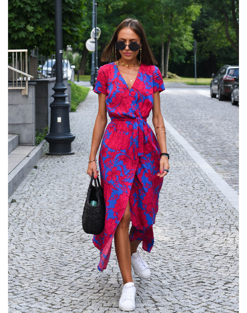 Lune London Bohemian Floral Wrapped Maxi Dress for Women