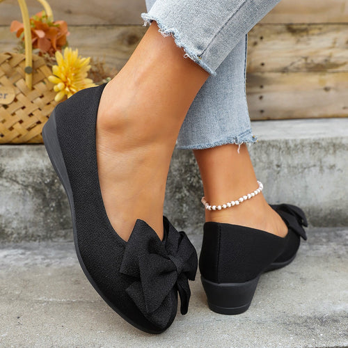 Ladies Elegant Ballerinas with Bow Detail Amarae