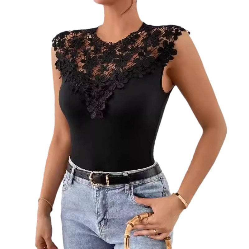 Ladies Floral Lace Detail Bodysuit Lune London