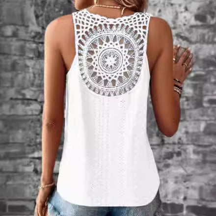 Lune London Crochet Back Tank Top for Women