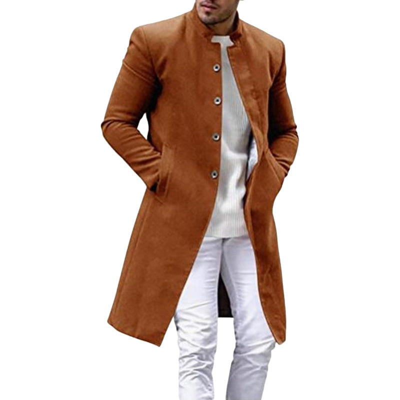 Elegant long coat for men with slim fit and high collar Lune London