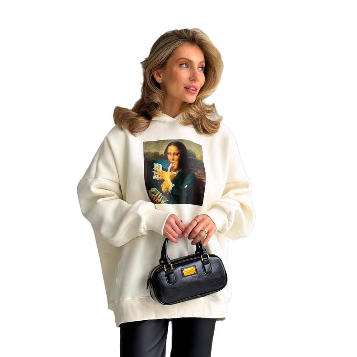 Ladies oversized hoodie with creative artistic pattern Lune London