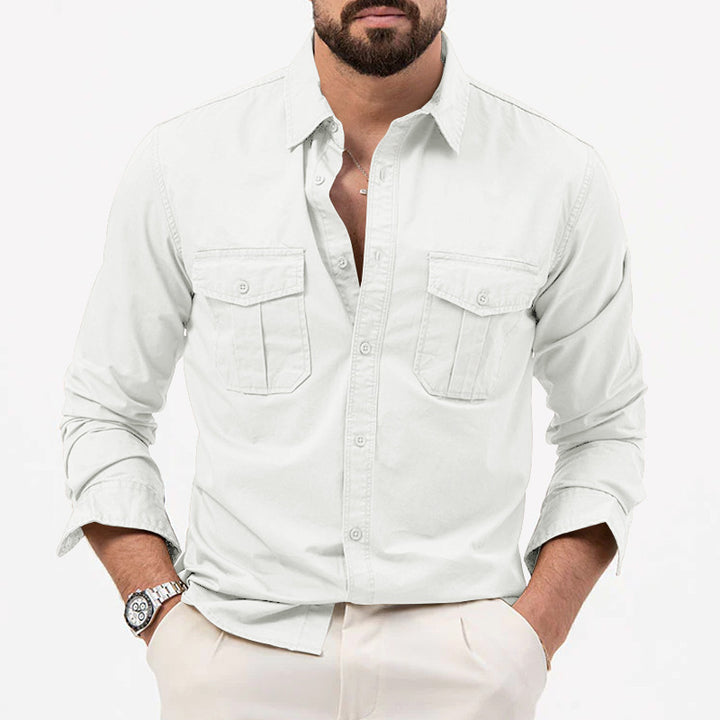Men's long sleeve shirt with chest pockets and modern fit Amarae
