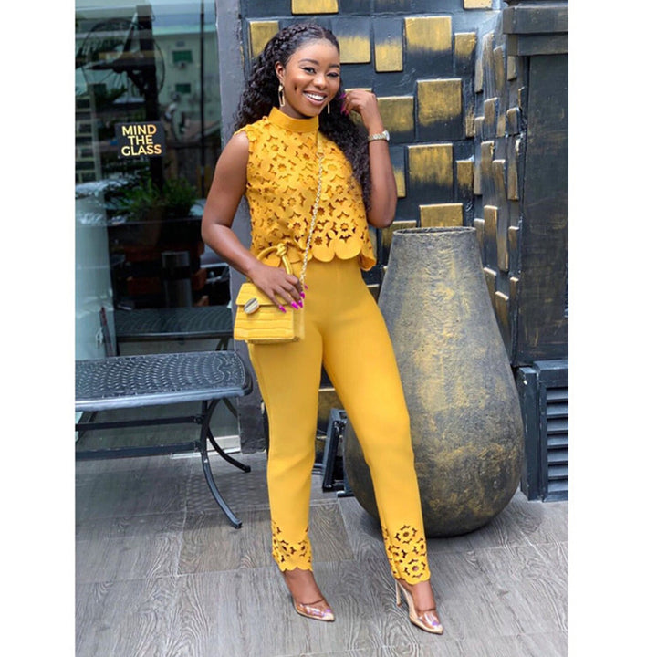 Women’s jumpsuit with lace top and fitted pants Lune London