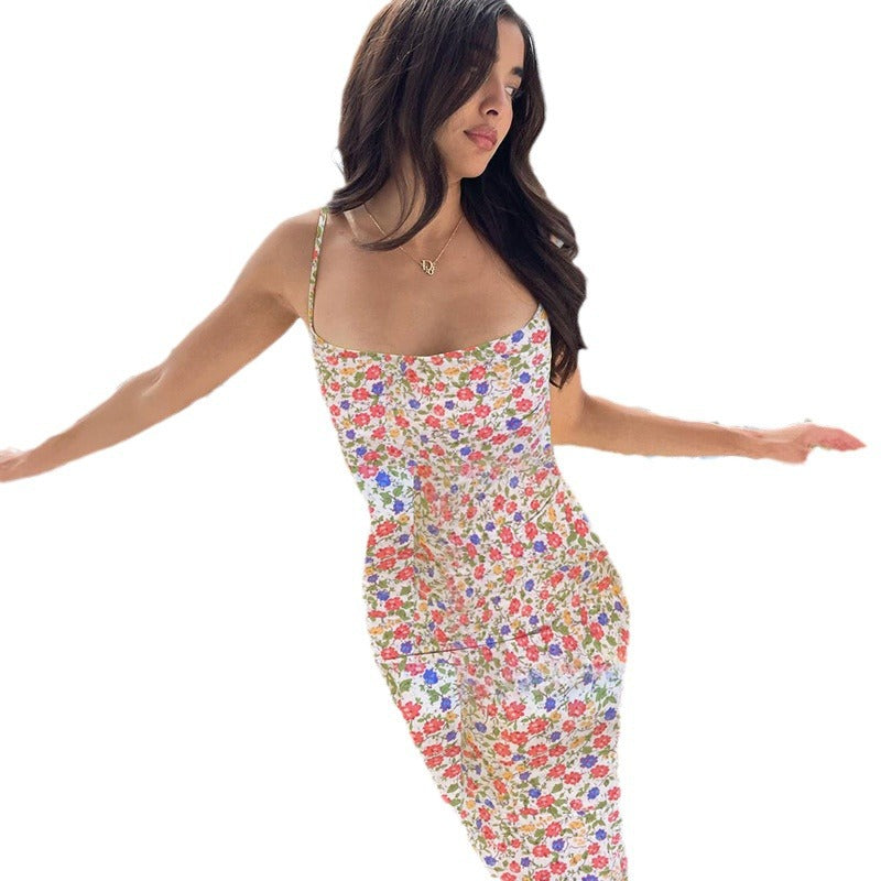 Chic and Stylish Women's Maxi Slip Dress Flower