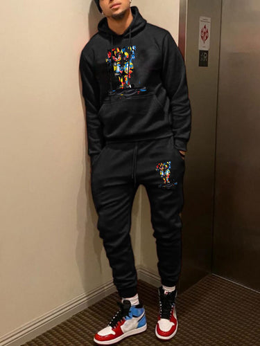 Ladies' hoodie and jogging set with colorful graphic design Amarae