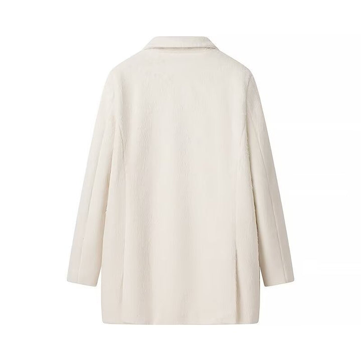 Veste blazer moelleuse pour femmes avec détails de boutons et poches élégantes Chic & Stil