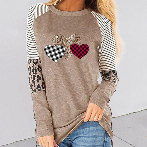 Long-sleeve shirt for ladies with heart-shaped patterns and trendy Amarae patterns