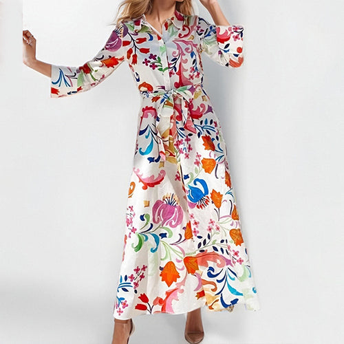 Robe maxi femme avec motif floral et fente haute Chic & Stil