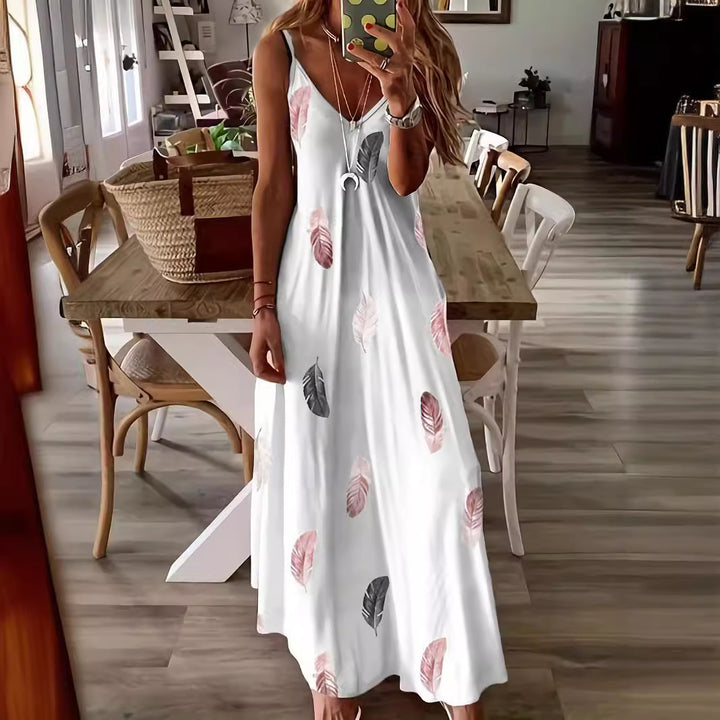 Lune London Leaf Print Maxi Dress
