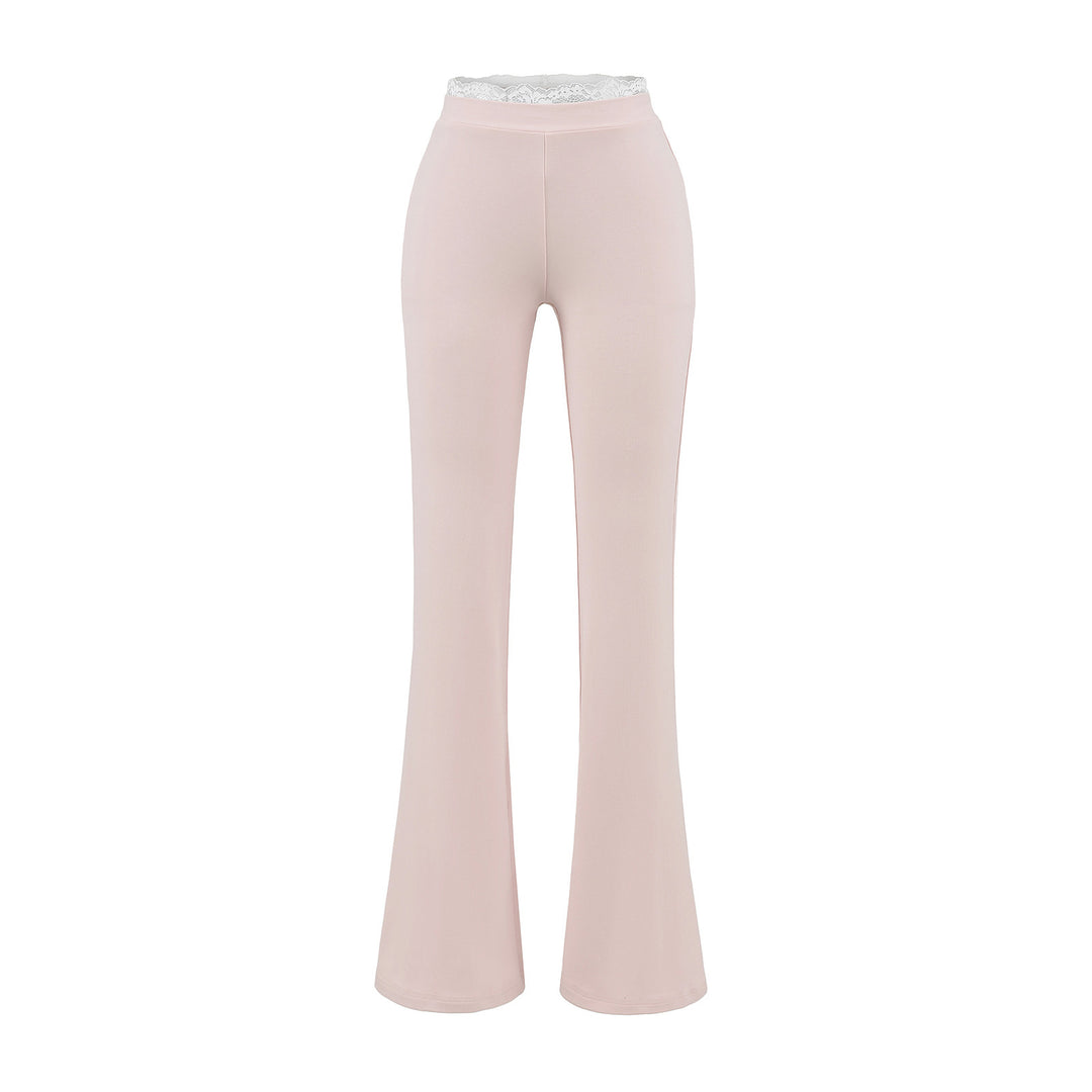 High-waisted stretch jeans for women with lace decoration Lune London