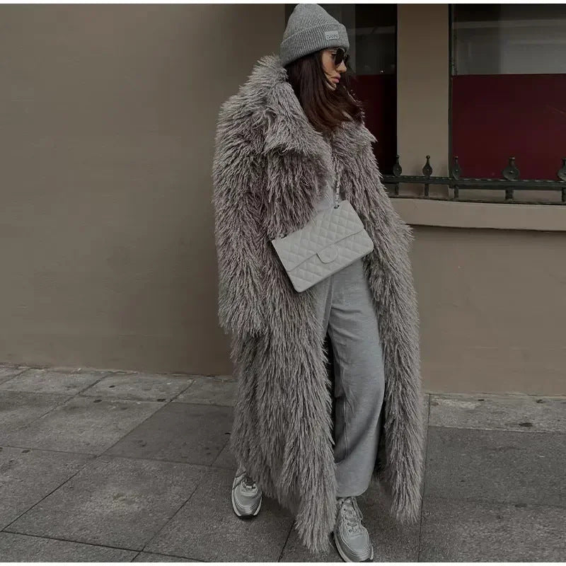 Women’s Long Faux Fur Coat, Plush & Cozy for Cold Days | Lune London