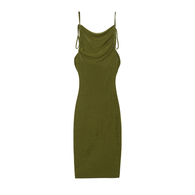 Fitted dress with ruffles for women with adjustable straps Lune London
