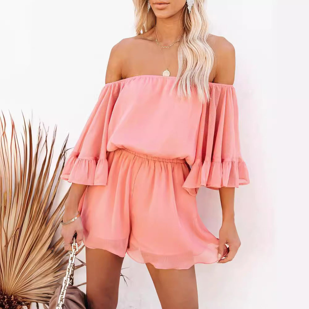 Lune London off-shoulder floral pattern women's outfit