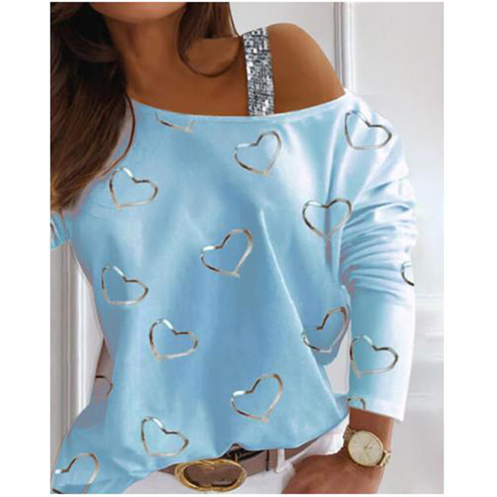 Women's fashionable sweatshirt with heart-shaped design and sparkling accents Lune London