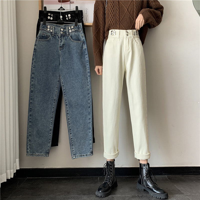 Pantalons chino taille haute pour femmes avec poches latérales