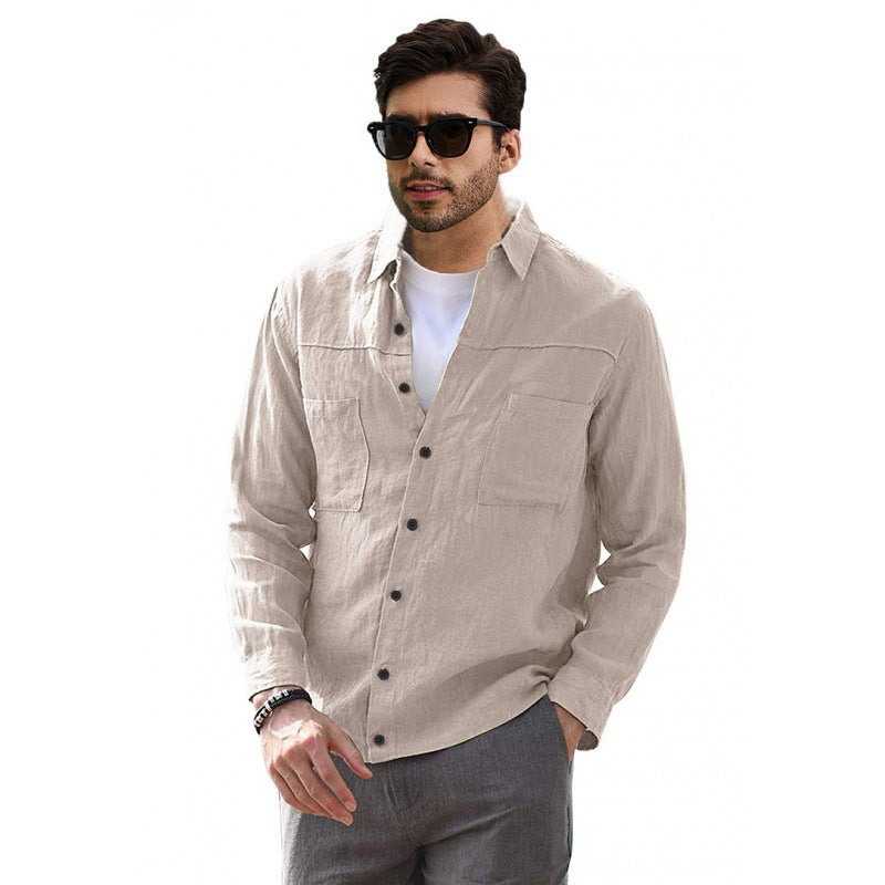 Lightweight cotton shirt for men with practical pockets Amarae