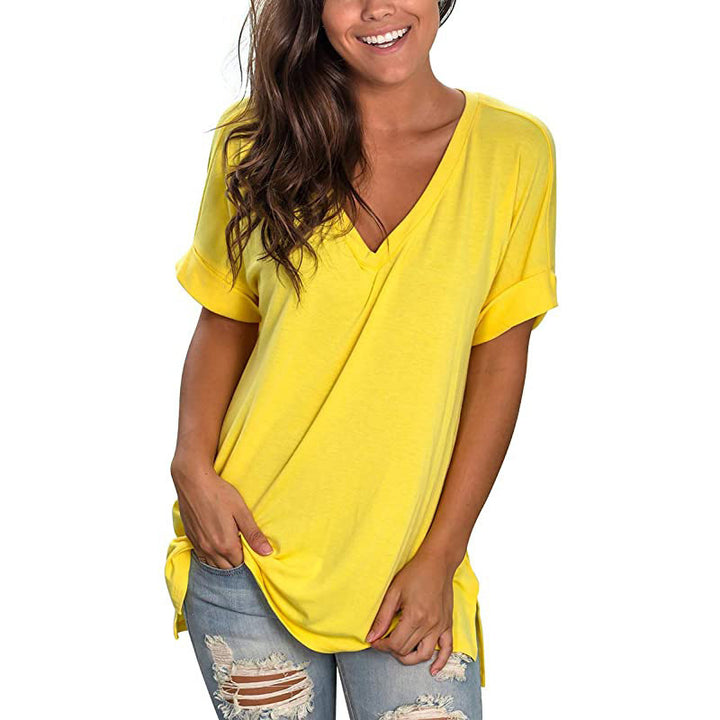 Lune London Casual V neck T-shirt for Women