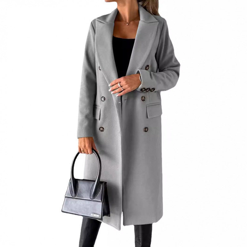 Ladies Elegant Double-Breasted Coat with Ultra-Modern Cut Amarae