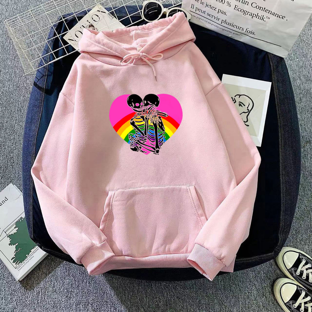 Ladies hoodie with colorful love motif Chic & Stil
