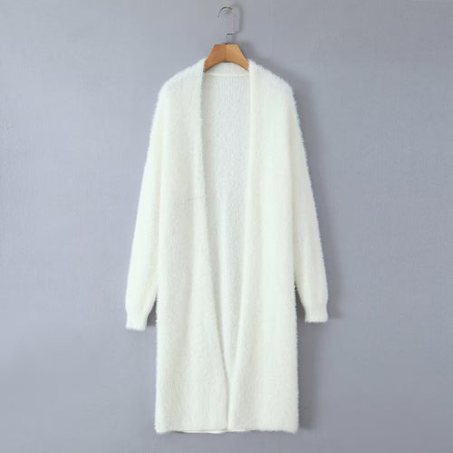 Ladies comfortable knit sweater with open front design and long sleeves Amarae