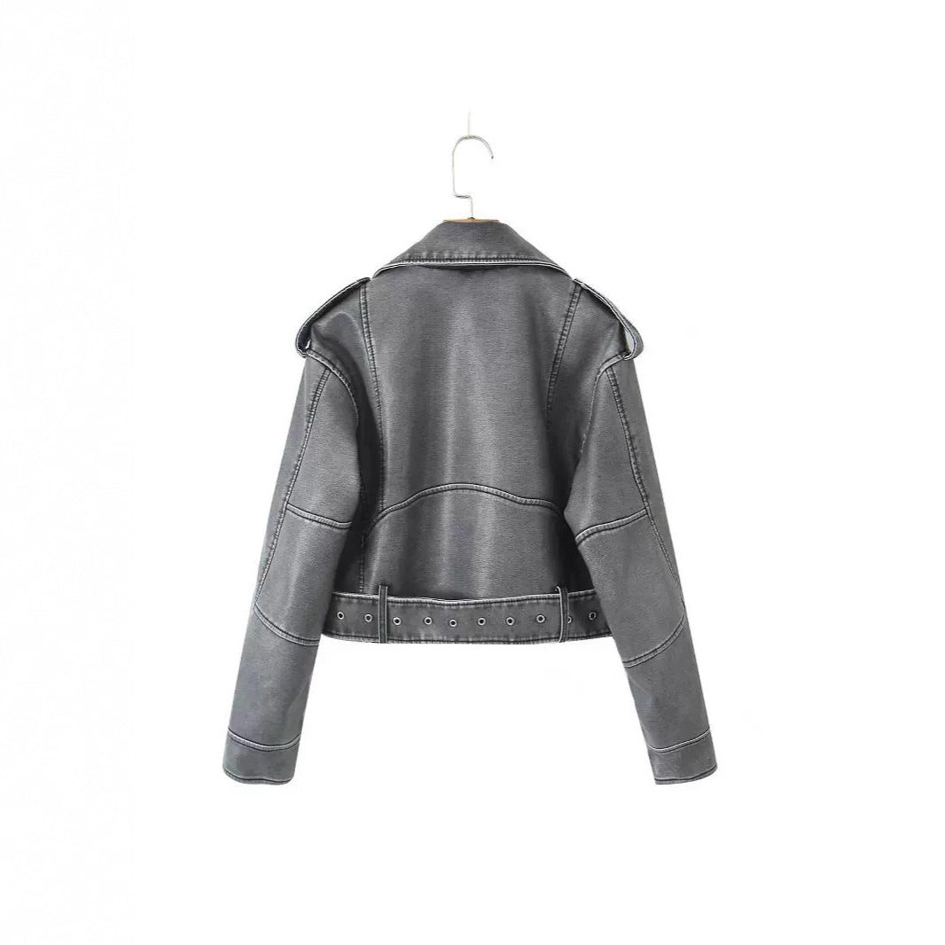 Ladies trendy biker jacket in denim Lune London