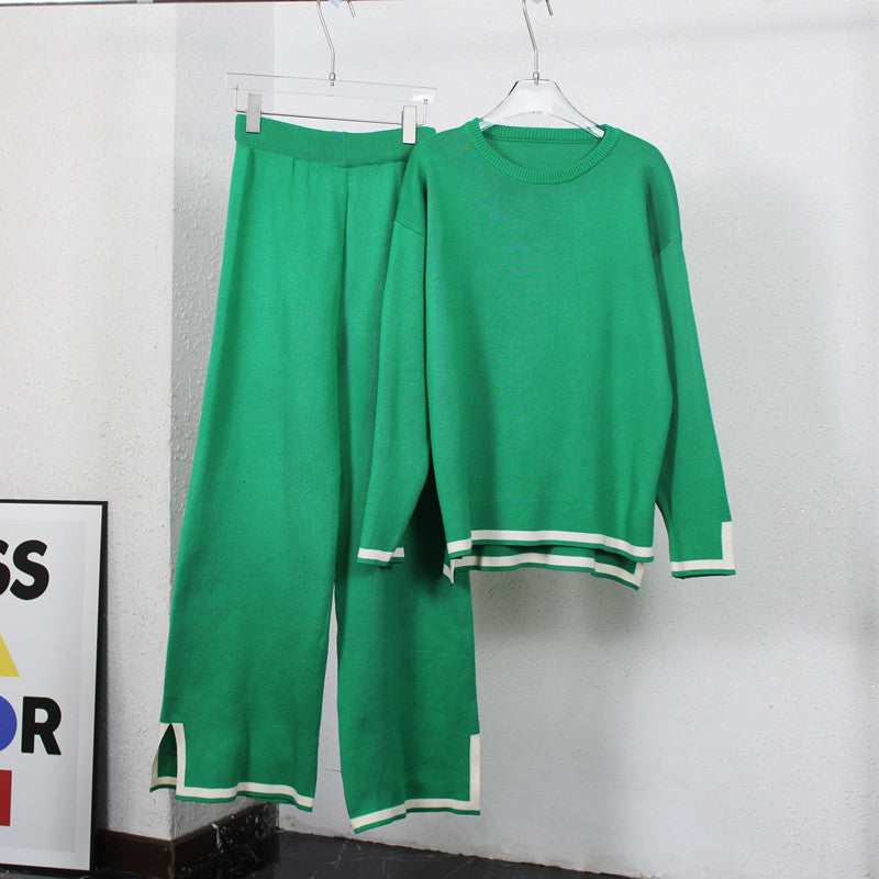 Relaxing loungewear set for ladies with contrasting trim details Lune London
