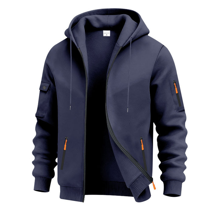 Men's sporty hoodie with functional zip pockets Lune London