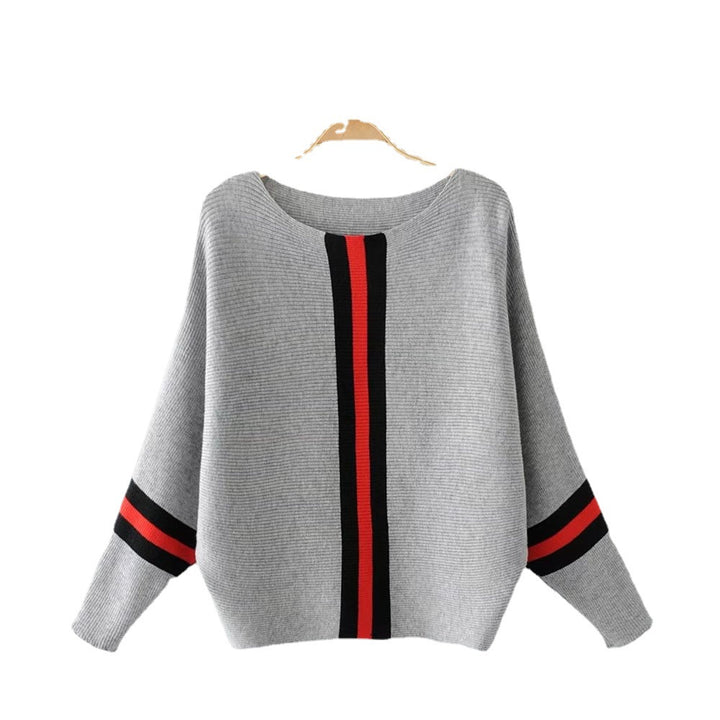 Pull en tricot décontracté pour femmes avec rayures modernes et coupe amples Chic & Stil