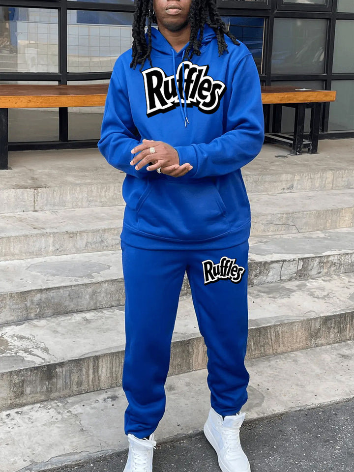 Men's comfortable hoodie and jogger set with striking logo Lune London