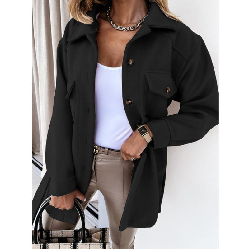 Chic and stylish ladies' oversized shirt jacket