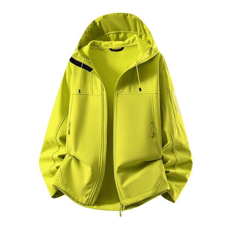Men's softshell jacket with fleece lining, water-repellent and hood reinforcement Amarae
