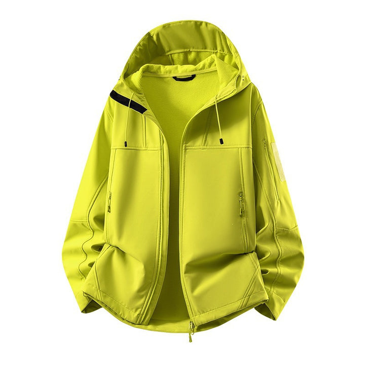 Men's softshell jacket with fleece lining, water-repellent and hood reinforcement Amarae