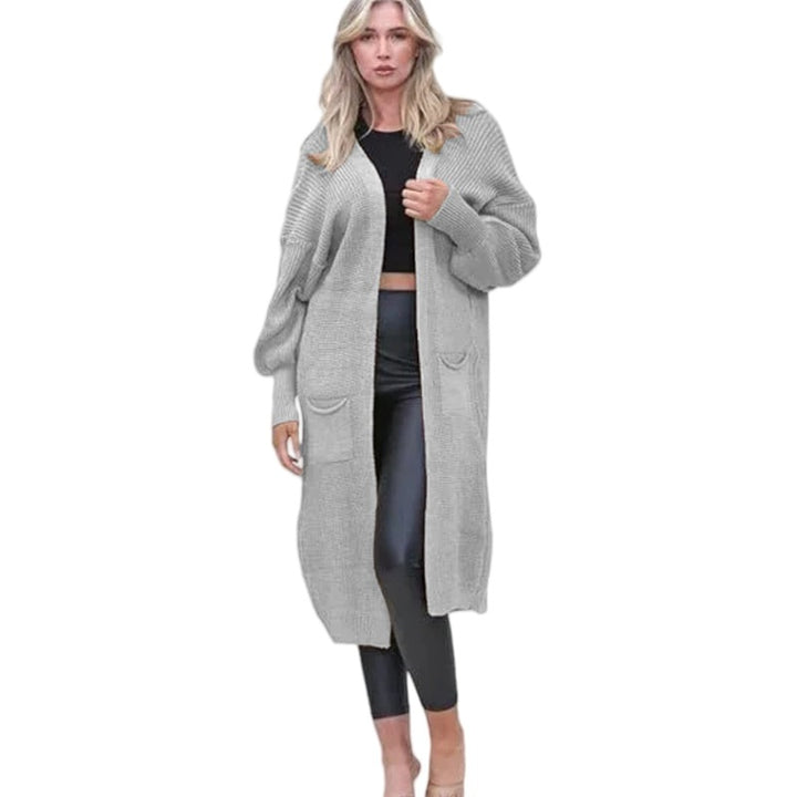 Women’s Large knit cardigan with soft material and practical pockets Lune London