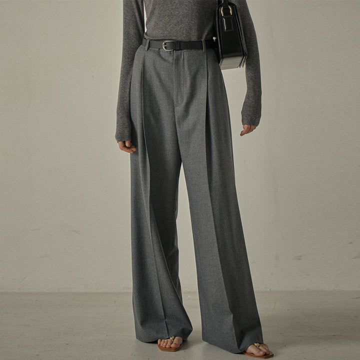 Ladies Elegant Wide Leg Trousers with Adjustable Belt Chic und Style