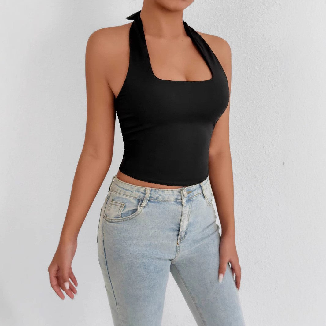 Women's High Neck Tank Top with Square Neckline Lune London