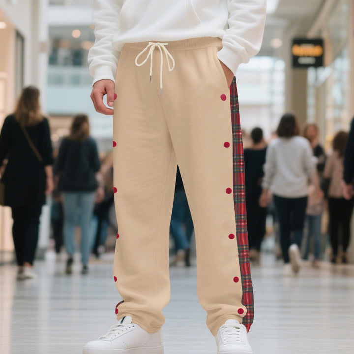 Lune London men's athletic leisure pants with snap details