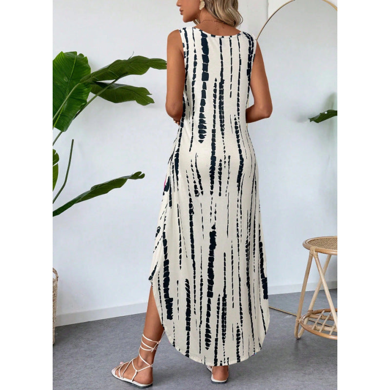 Colorful maxi dress for women with side pockets Lune London