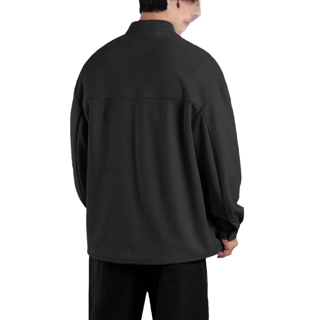 Women's long sleeve shirt with sparkling fabric and modern high collar Lune London