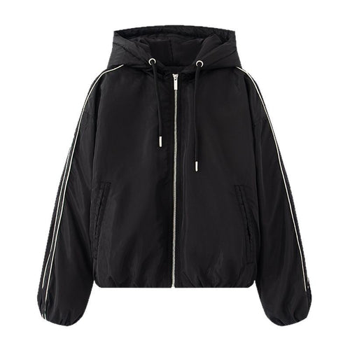 Sporty transition jacket for women with hood and side zips Amarae