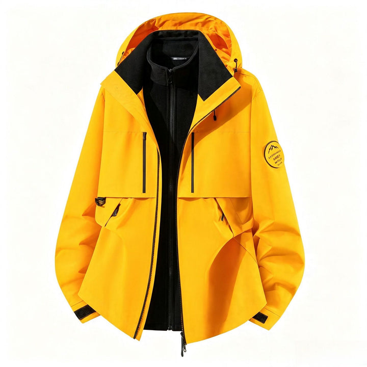 Men's three-layer softshell outdoor jacket with removable fleece lining and hood Amarae