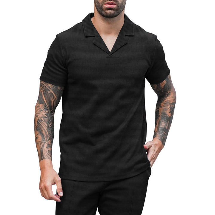 Men's short-sleeve elegant shirt with textured design Amarae