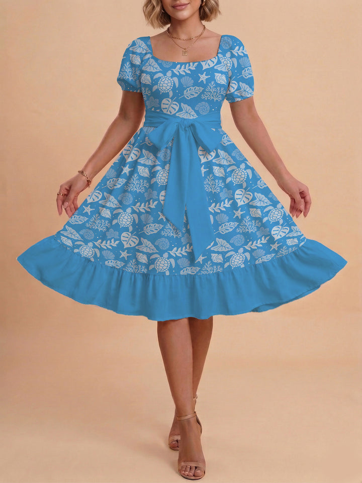 Women's dress with tailored fit and playful floral pattern Lune London