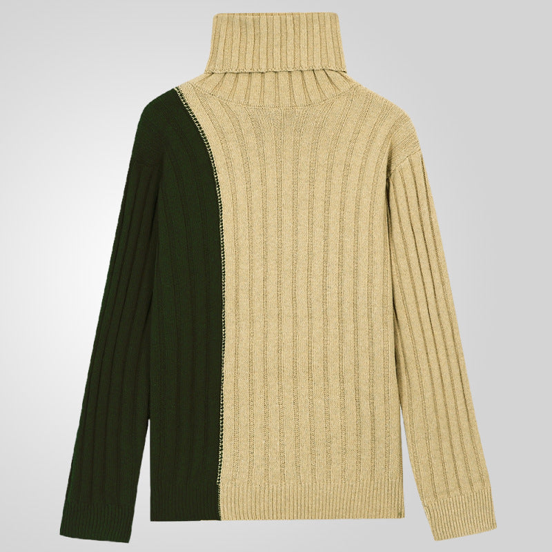 Men's knitted sweater with modern high collar and gradient color design Lune London