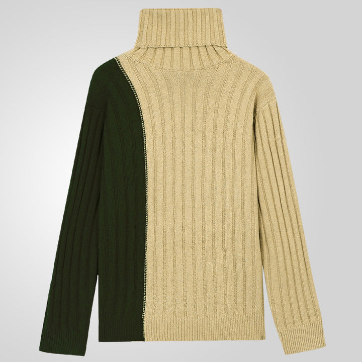 Men's knitted sweater with modern high collar and gradient color design Lune London