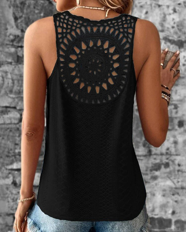 Ladies Boho Chic crochet back tank top Lune London