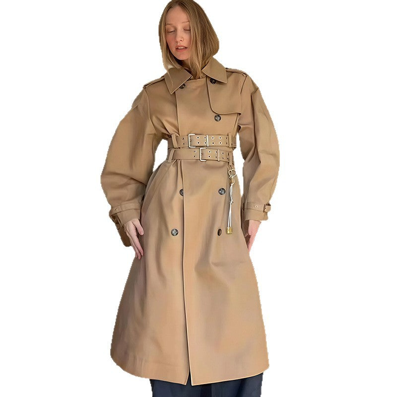 Ladies waterproof trench coat with belt at the waist Lune London