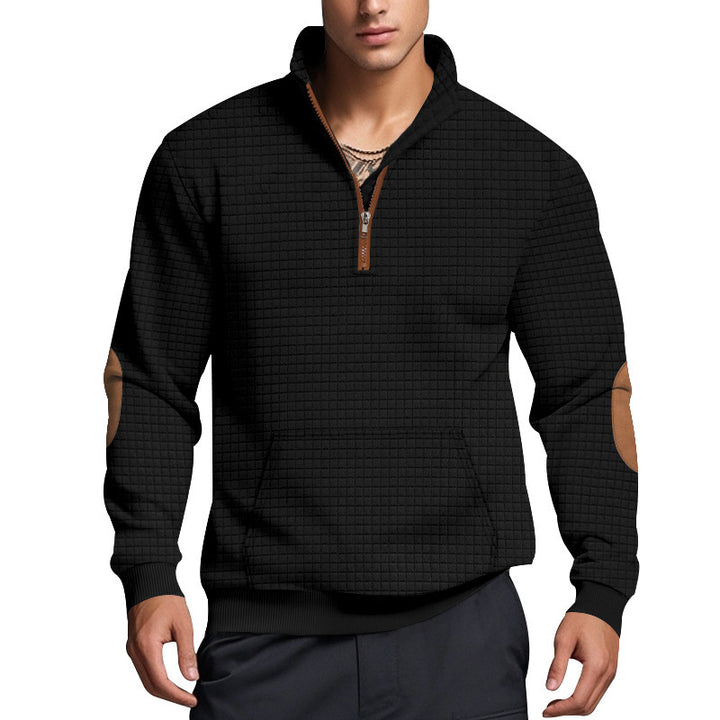 Structured fleece pullover for men with trendy high collar Lune London